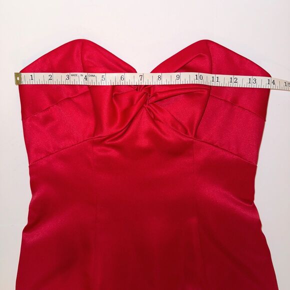 Faviana New York Vintage Red Strapless Formal Dress Sweetheart Nk Long Gown 3-4 - Picture 6 of 14